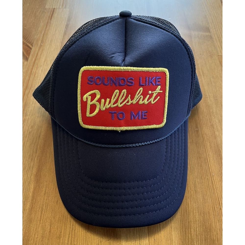 Sounds like Bulls*** to Me Cobra Trucker Hat Funny Navy Blue Otto One Size